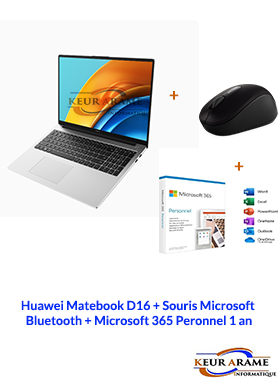 Ordinateur portable Huawei Pack Matebook D16 + souris + M365