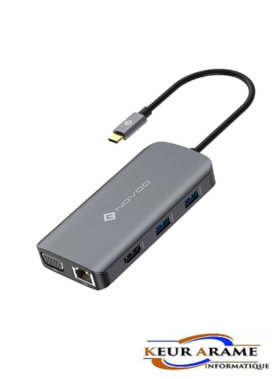 Multiport Adaptateur NOVOO USB C vers Dual HDMI, PD 100W, USB 2.0  - 9 en 1