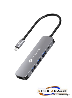 NOVOO Ultra Slim USB C Hub for MacBook 5-in-1 USB C Adapter