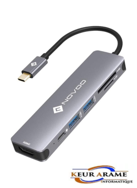NOVOO Hub USB C, Adaptateur USB C vers HDMI 6 en 1