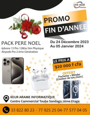 iPhone 15 PRO - 128 Go -  Sim Physique + Airpod PRO 2eme Gen