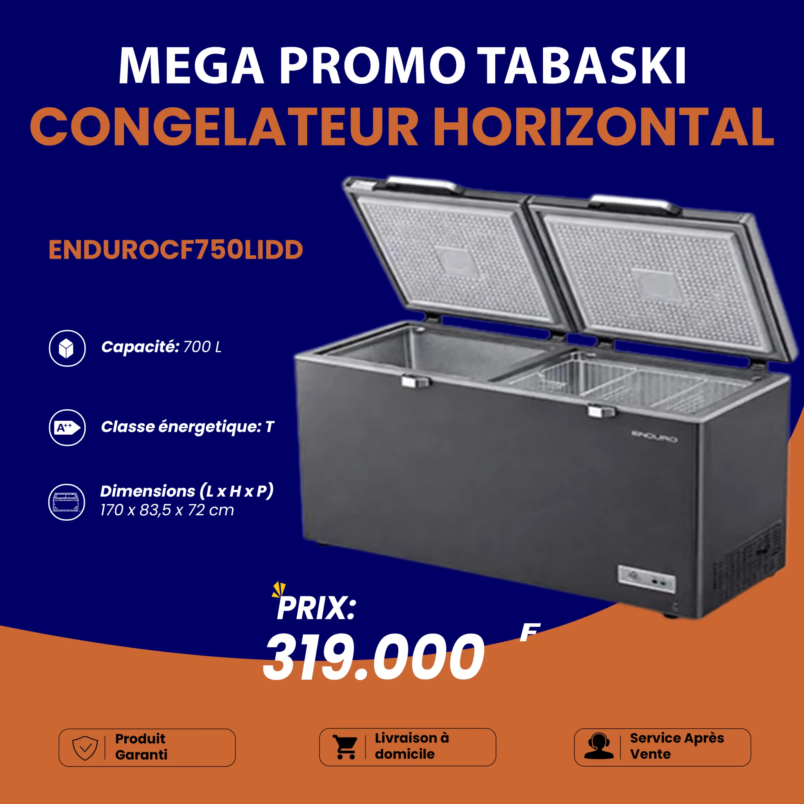 Congélateur Horizontal ENDURO 700 Litres - Arame Business Trading